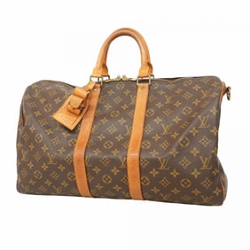 Louis Vuitton Monogram Keepall Bandouliere 45 Boston Bag M41418 Brown Men's and Women's