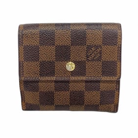Louis Vuitton Tri-fold Wallet Damier Porte Monnaie Carte Credit N61652 Ebene for Men and Women