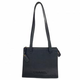 Chanel shoulder bag, leather, black, women's