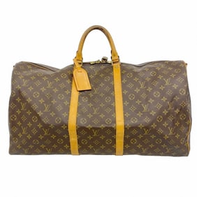 Louis Vuitton Monogram Keepall Bandouliere 60 Boston Bag M41412 Brown Men's and Women's