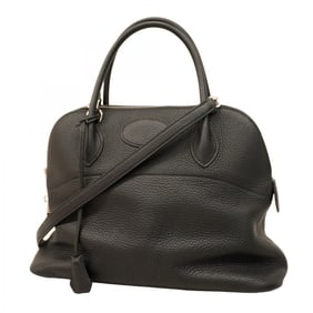 Hermes Hermès Bolide 31 Handbag in Taurillon Clemence Leather, Black, K Stamp, Women's