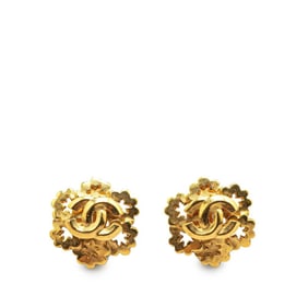 Vintage Chanel Coco Mark Earrings, Gold Plated, Women's, CHANEL