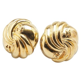 Vintage Chanel Coco Mark Earrings, Gold Plated, Women's, CHANEL