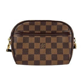 Louis Vuitton Damier Ipanema Shoulder Bag, Waist Pouch, Belt Canvas, Ebene, Women's, N51296, Z6832