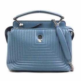 Fendi Dotcom Shoulder Bag, Blue Leather, Women's, 8BN299-18F, 56333a