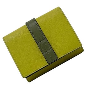 Loewe Trifold Mini Wallet ec-24078 Green Anagram C660TR2X01 Leather 062138 LOEWE Women's and Men's