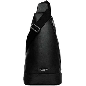 Coach Body Bag ec-24124 Black CY803 Unused Leather Crossbody Shoulder for Men and Women Grained