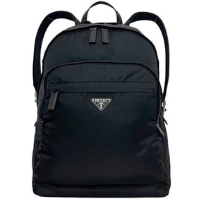Prada Backpack f-24160 Black NERO Tessuto 2VZ048 Unused Nylon Saffiano Leather 158 PRADA with