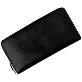 Prada Round Long Wallet f-24001 Black NERO 2ML220 Organizer Saffiano Leather PRADA Engraving Men's