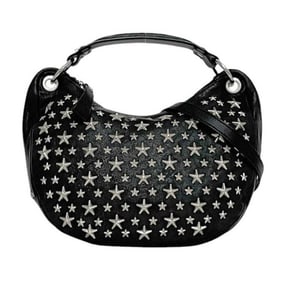 Jimmy Choo 2-way bag ec-24084 black leather 00RKZ7 JIMMY CHOO star stud crossbody handbag for women