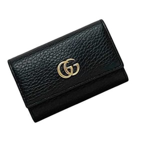Gucci 6-ring key case f-24018 Black Marmont 456118 Leather 2149 GUCCI GG Men's Women's Compact