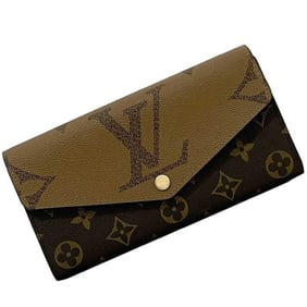 Louis Vuitton Bifold Long Wallet Portefeuille Sarah f-23742 Brown Monogram Giant Reverse M80726