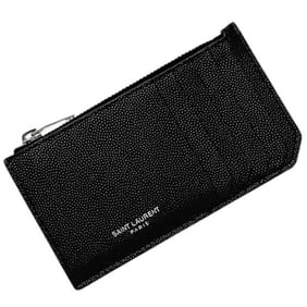 Saint Laurent Card and Coin Case f-23980 Black 609362 Leather 1022 SAINT LAURENT PARIS Grained for