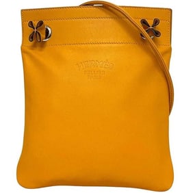 Hermes Hermès Aline Shoulder Bag f-24159, Yellow Leather Swift, D Stamp, Crossbody Bag, Soft