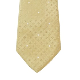 LOUIS VUITTON Monogram Flower Tie with Embroidered Logo, Regular Silk Tie, Gold, Men's