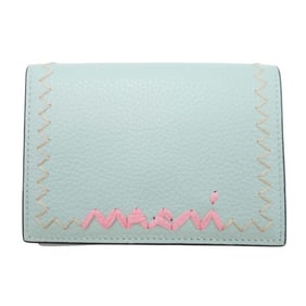 MARNI TRIFOLD WALLET WITH SYMBOL LOGO Trifold Wallet with Logo Embroidery, Compact Wallet, Linden,