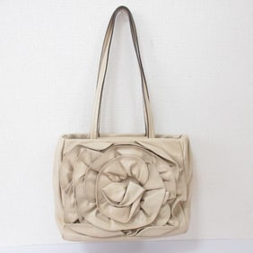Yves Saint Laurent Rive Gauche Nadja Leather Tote Bag, Beige, Women's