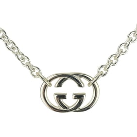 GUCCI Interlocking G SV925 Necklace Silver Women's