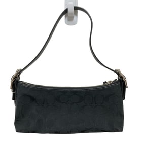 COACH Signature Handbag Pouch 8K01 Black Women's
