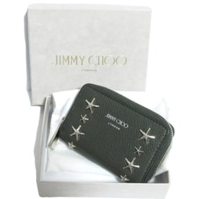 JIMMY CHOO Danny Star Studs Wallet/Coin Case, Sage Green, Women's