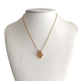 Christian Dior Heart Jewel Chain Pendant Necklace, Gold, Women's