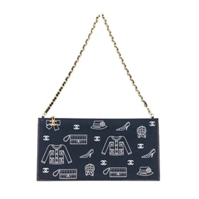 CHANEL Icon Line Chain Shoulder Bag in Black with Gold Hardware for Women