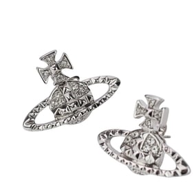 Vivienne Westwood rhinestone orb earrings in silver for women