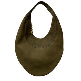 BVLGARI Ascot O Bag Medium Nubuck Semi-Shoulder Green Women's