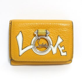 Christian Louboutin Le Bleu Love Mini Wallet, Yellow, Women's, Tri-fold Wallet