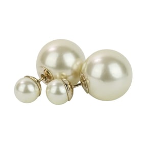 Christian Dior Dior Christian Tribales faux pearl tribal earrings in white and gold for women