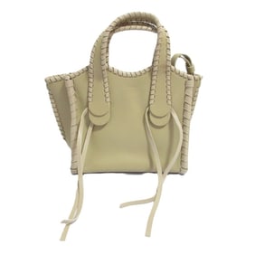 Chloé Chloe Small Mony Tote Bag, Leather 2-Way Tote/Shoulder Beige, Women's