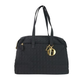 Christian Dior Lady Cannage Quilted Boston Bag Tote Black Women's
