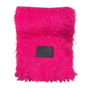 LOEWE Leather Patch Mohair Scarf/Shawl, Pink, Women's