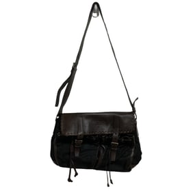 PRADA Prada Leather and Nylon Shoulder Bag/Messenger Bag BT0582 Brown/Black for Men Women