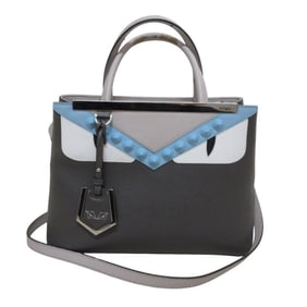 FENDI Petit Toujours Monster 2-Way Handbag/Shoulder Bag 8BH253 Gray Women's