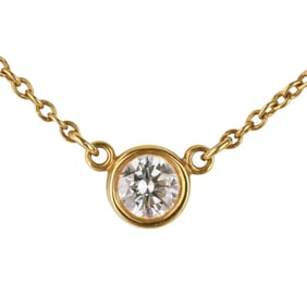 Tiffany & Co. Elsa Peretti 750YG By the Yard 1P Diamond Necklace Gold Women's