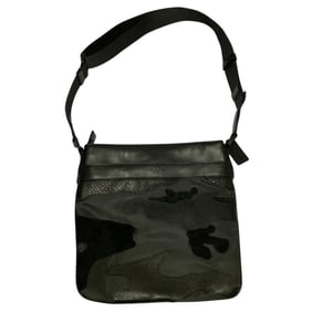 COACH Leather Suede Blackout Camouflage Crossbody Shoulder Bag F11588 Black for Men and Women