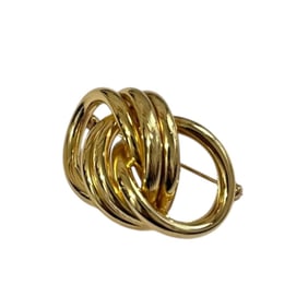 Christian Dior German-made vintage ring motif brooch, gold color, for women