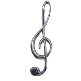 DOLCE & GABBANA Treble Note Brooch, Corsage, Accessory, Jewelry, Silver, Women's