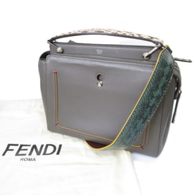 FENDI.com Python Leather 2-Way Shoulder Bag/Handbag Gray Women's
