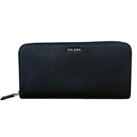PRADA 2ML317 Round Long Wallet, Black