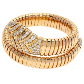 Bvlgari Serpenti Tubogas Small Diamond Bracelet in 18K Pink Gold for Women