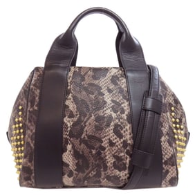 MCM Leopard Print Studded PVC Handbag for Women