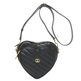 Gucci 751628 Interlocking G Heart Shoulder Bag in Calfskin Leather for Women