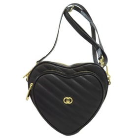 Gucci 751628 Interlocking G Heart Shoulder Bag in Calfskin Leather for Women