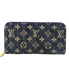 LOUIS VUITTON M81226 Monogram Jacquard Denim Round Zip Wallet, Bifold, Blue, Unisex