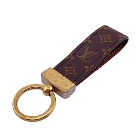 LOUIS VUITTON M65221 Porte Cles Dragonne Charm Keychain Monogram Brown Unisex