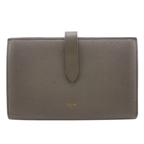 CELINE 10B633BFP Large Strap Wallet, Long Bifold Gray