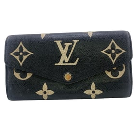 LOUIS VUITTON M80496 Portefeuille Sarah Monogram Empreinte Long Wallet in Black