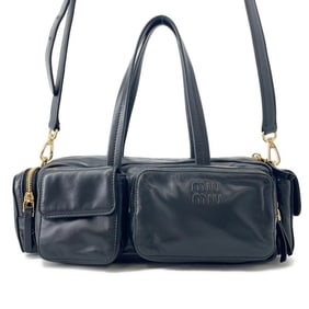 Miu Miu Miu 2-way leather handbag 5BB150 MIUMIU black